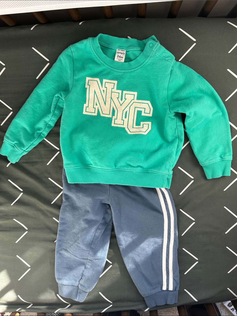 Carter's Teal NYC Sweatshirt with Blue Joggers